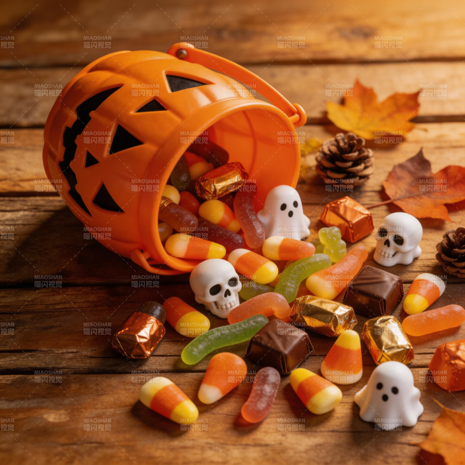 万圣节糖果散落图片