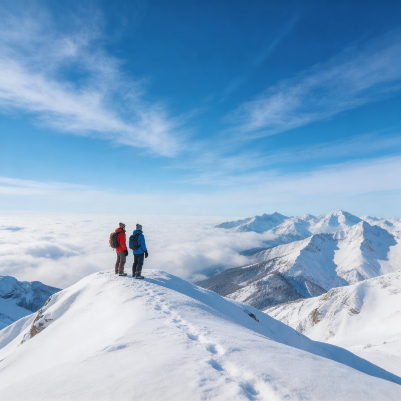 雪峰之巅 云海之上图片