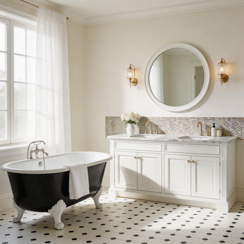 典雅黑白浴室图片