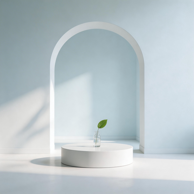 简约拱门绿叶静景图片