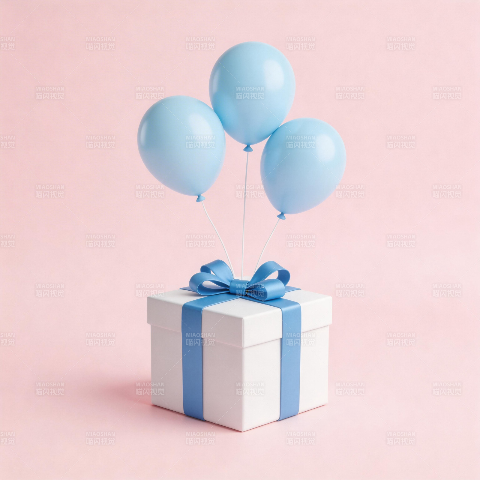 蓝气球礼盒图片