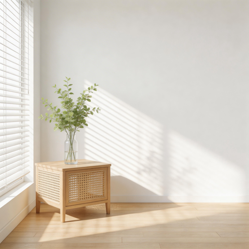 窗边绿植光影图片