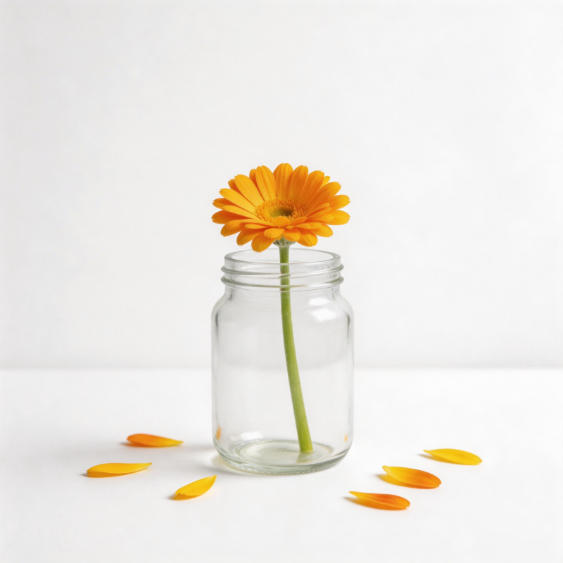 橙花瓶中绽放图片