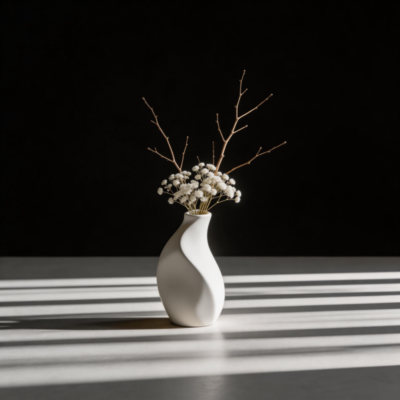 光影中的静谧花瓶图片