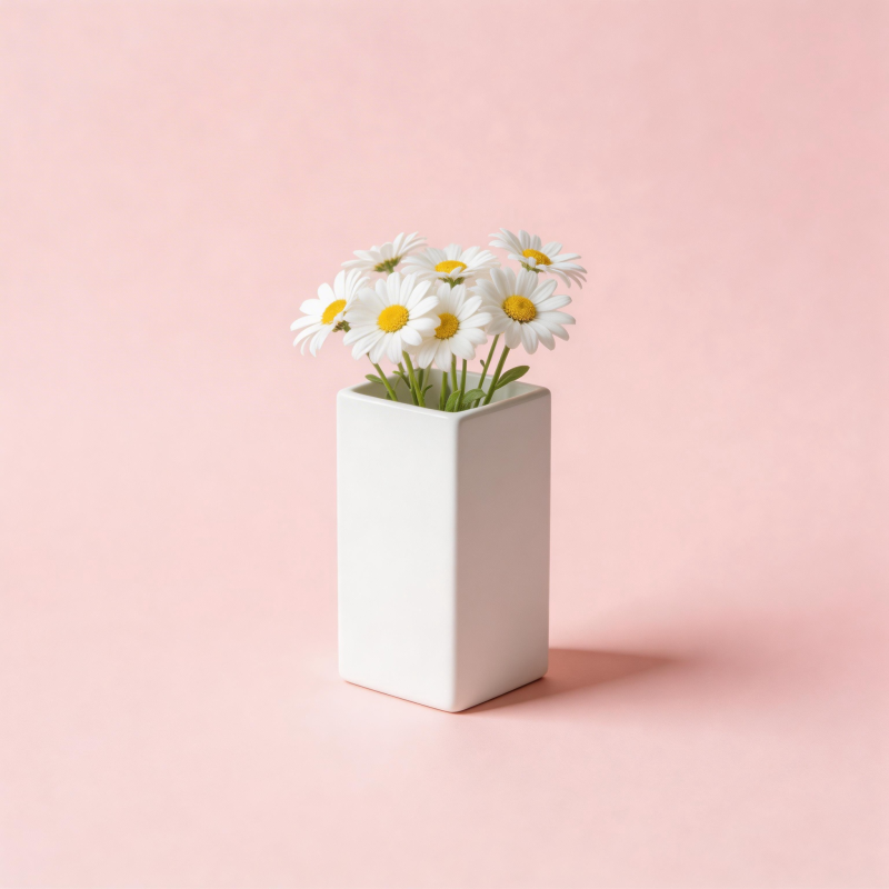 雏菊与白瓶图片