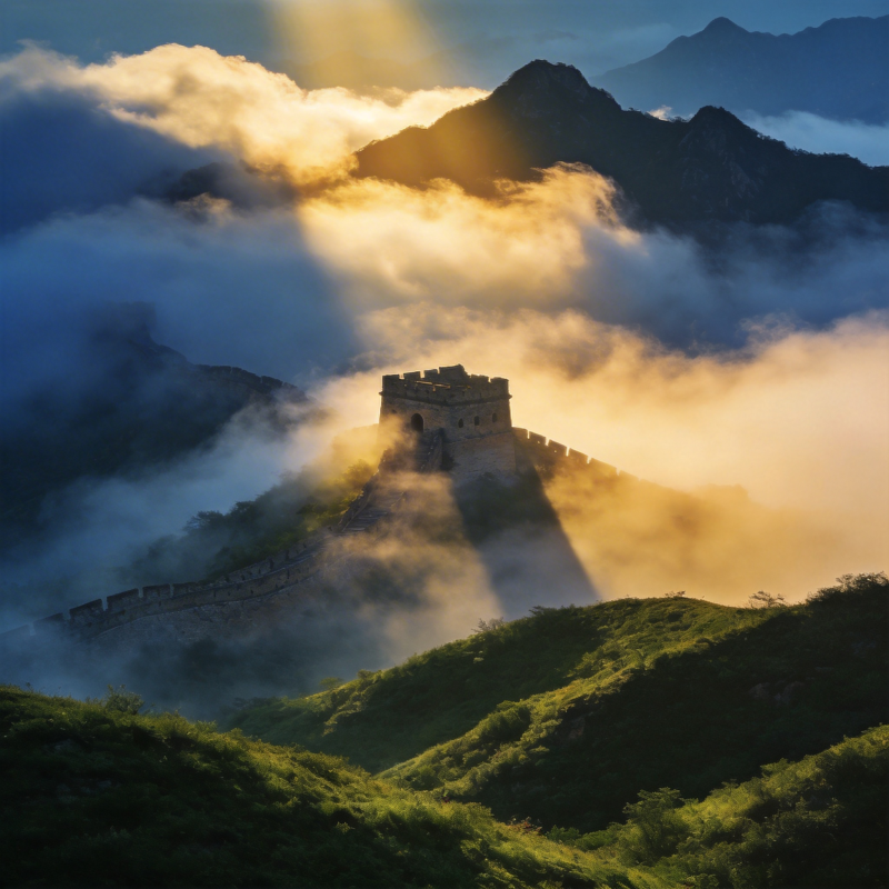 云海长城晨曦图片