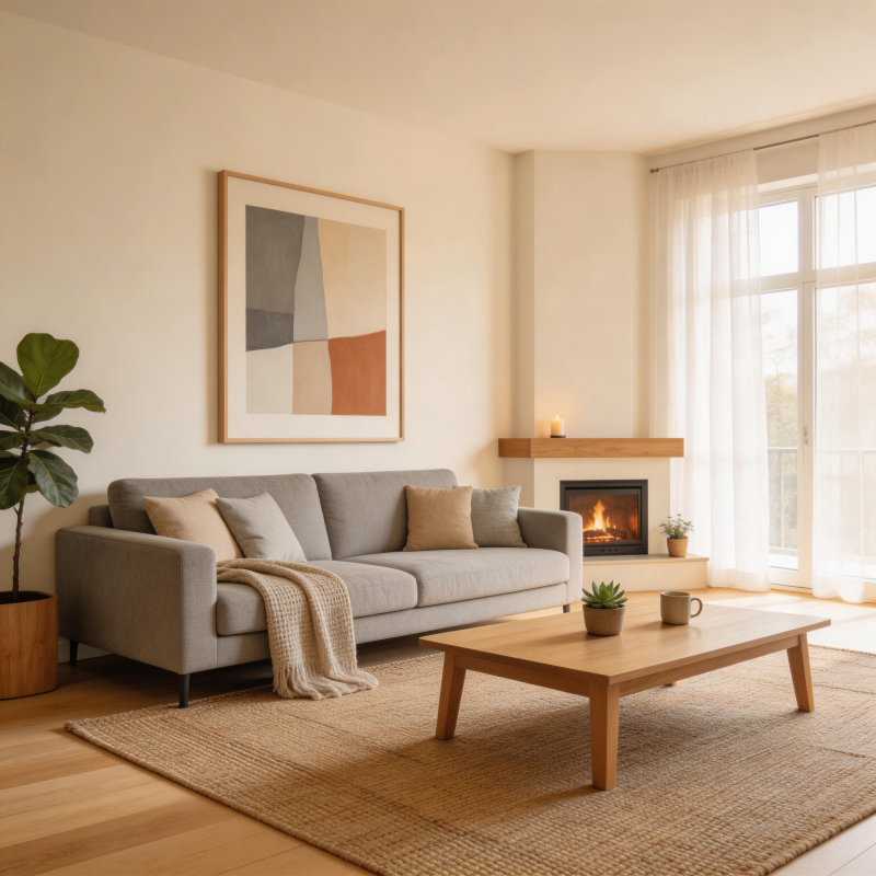 温馨现代客厅一角图片