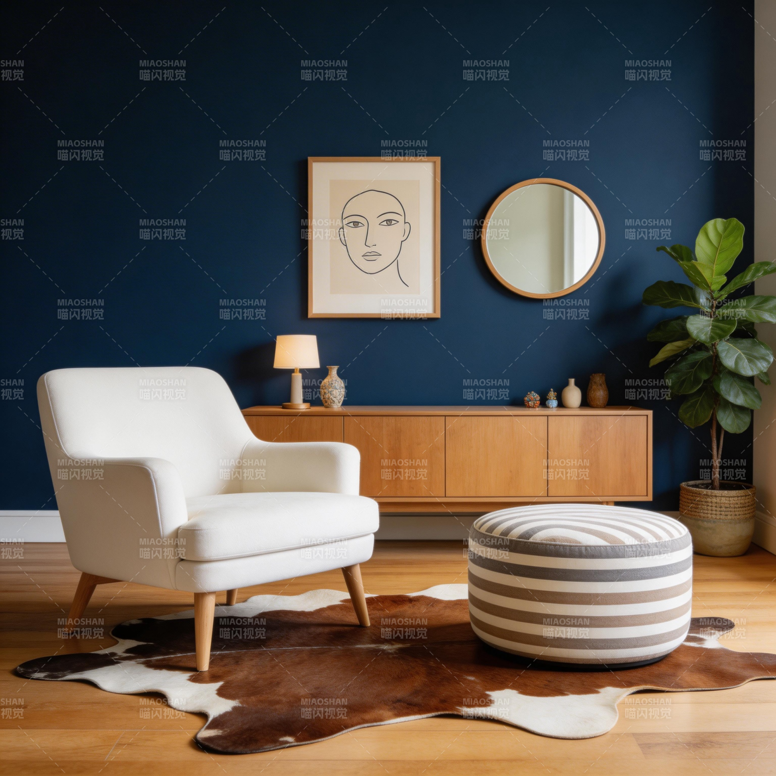 现代简约客厅一角图片