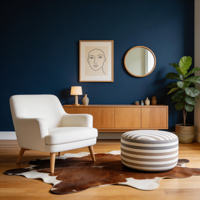 现代简约客厅一角图片