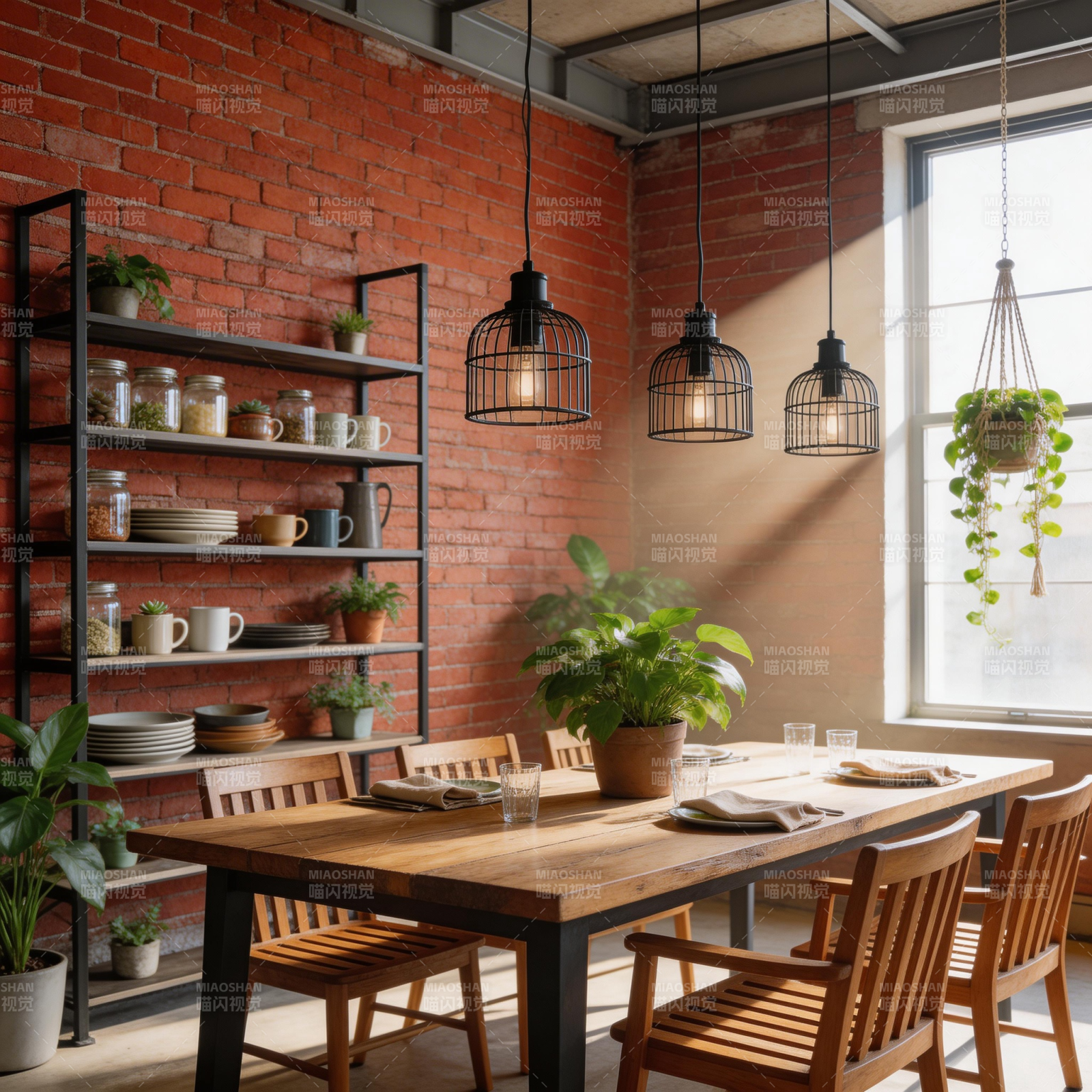工业风餐厅一角图片