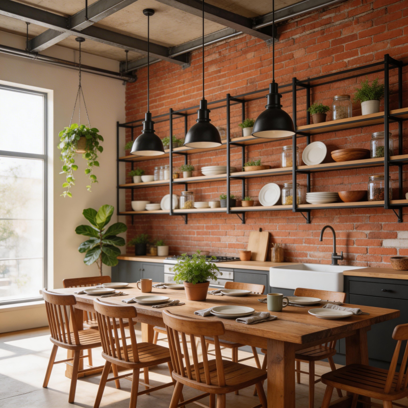 工业风厨房餐厅图片