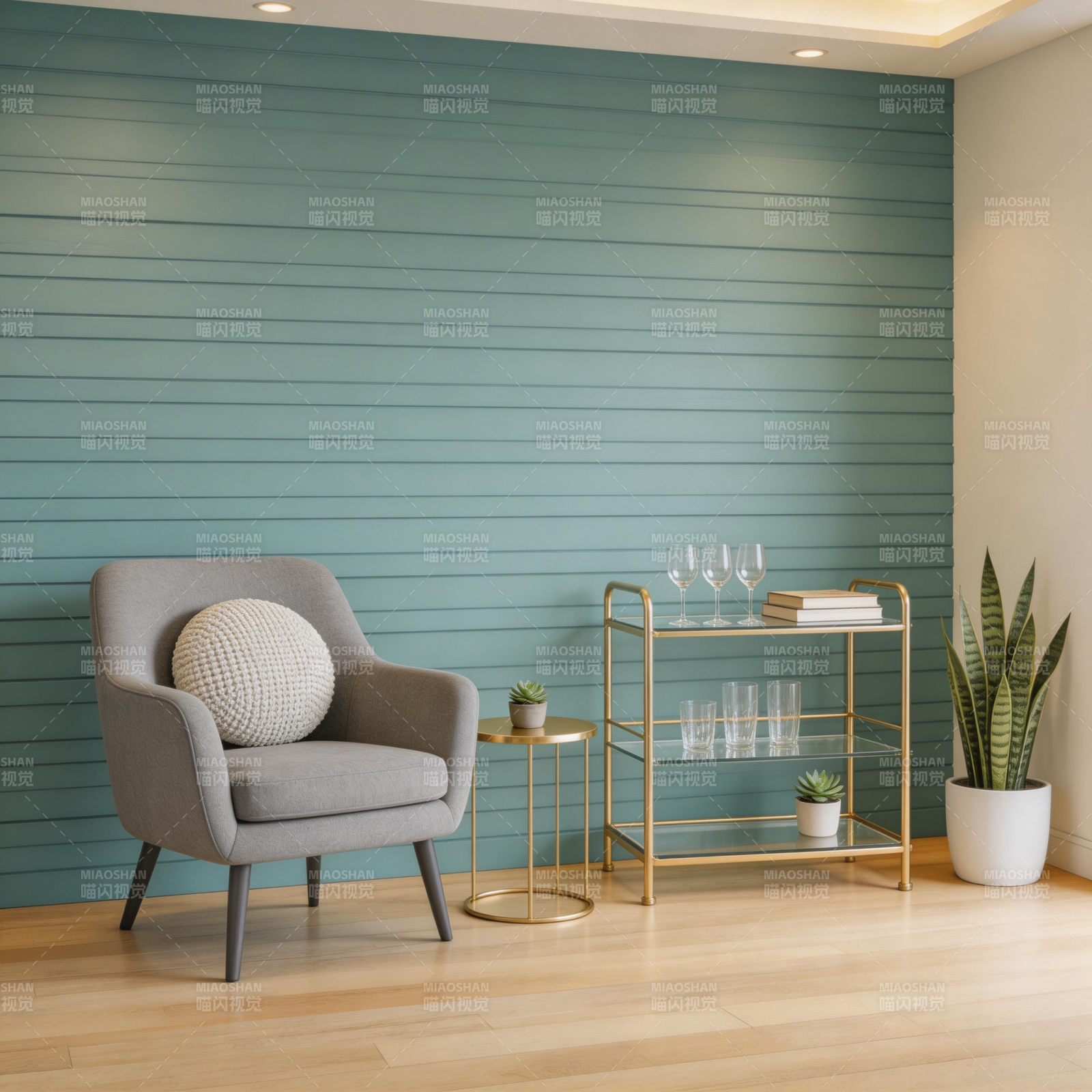 现代简约客厅一角图片