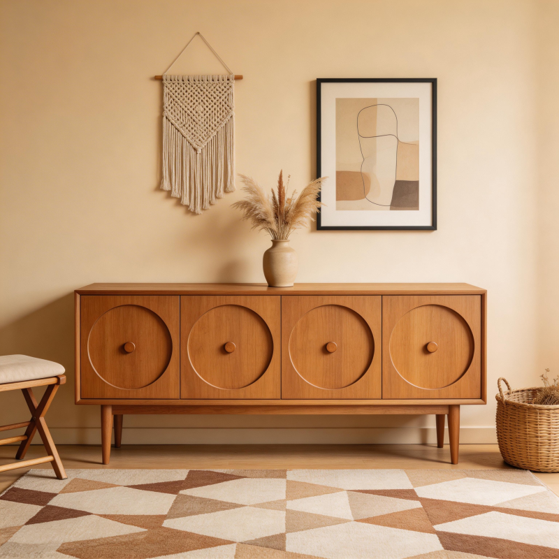 简约木质储物柜图片