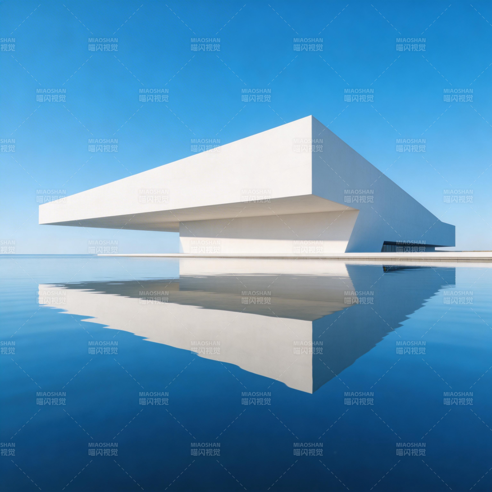 水天一色的建筑图片