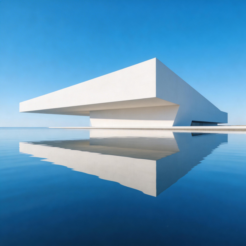 水天一色的建筑图片