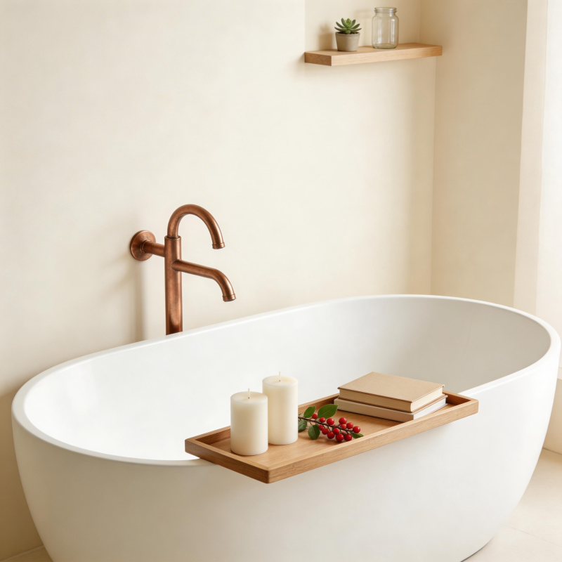 简约浴缸静谧时光图片