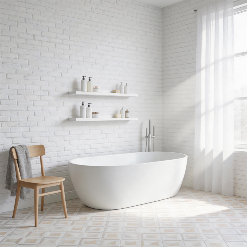 简约白色浴室图片