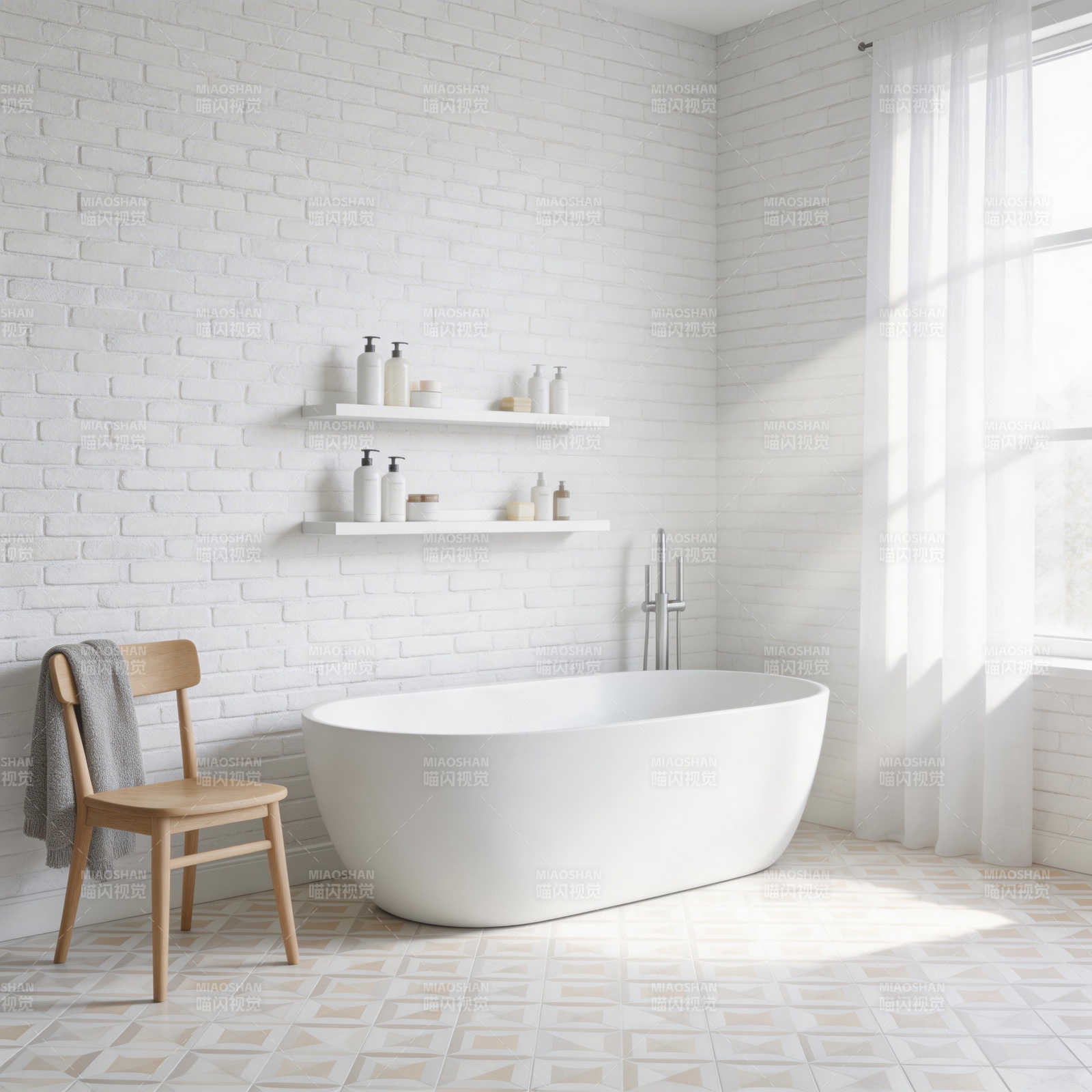 简约白色浴室图片