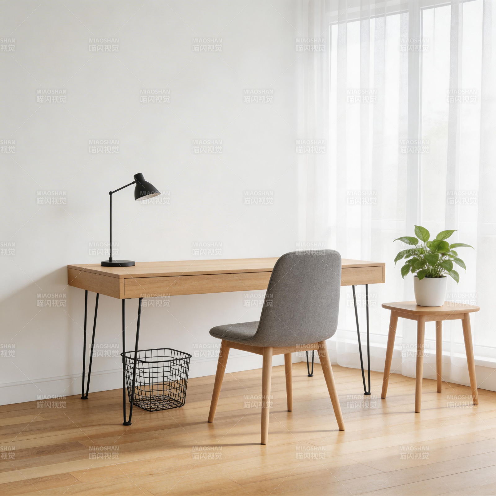 简约书桌椅组合图片
