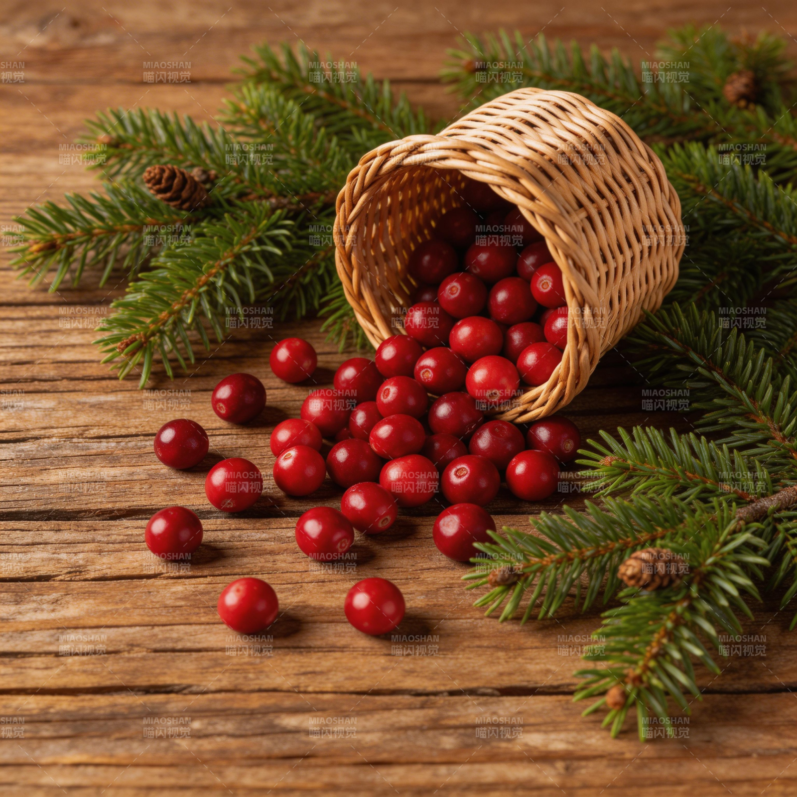 冬日红果溢篮香图片