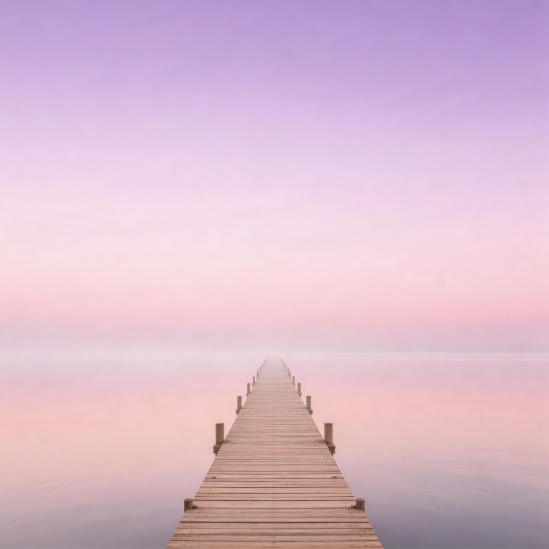 静谧湖畔长廊图片