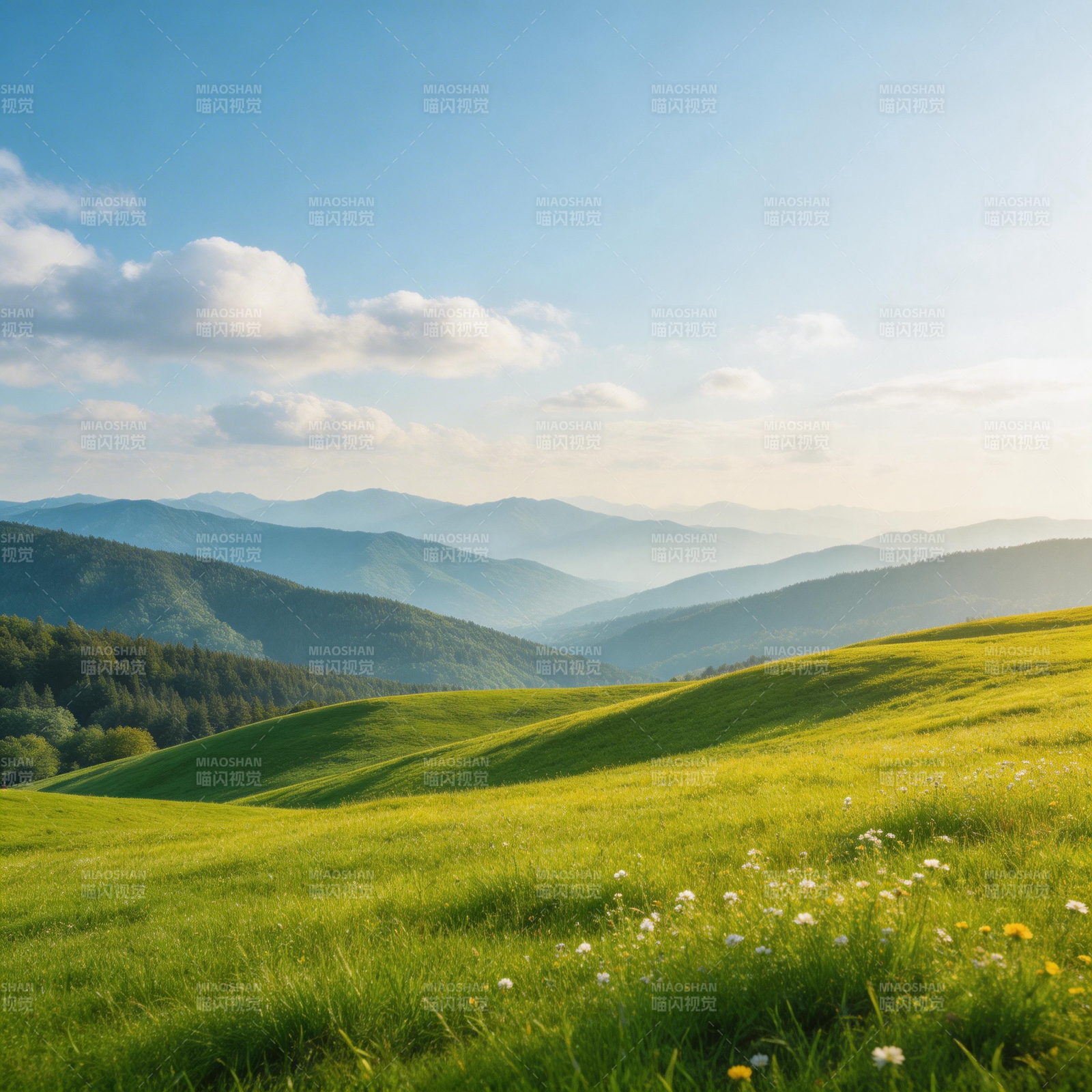 青山绿野风光图片