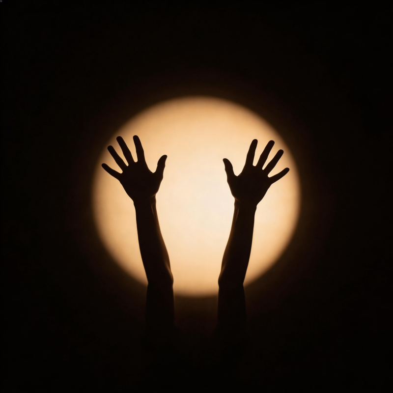 月光下的双手图片