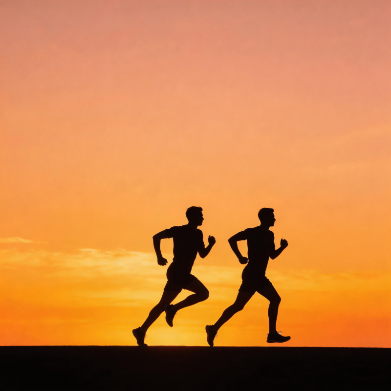 晨跑剪影图片