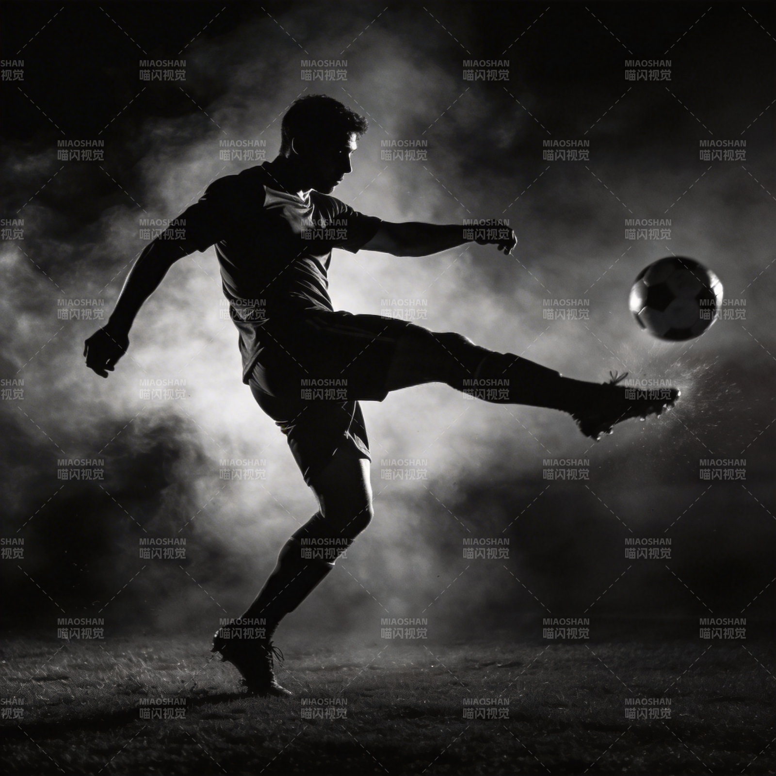 足球运动员踢球瞬间图片