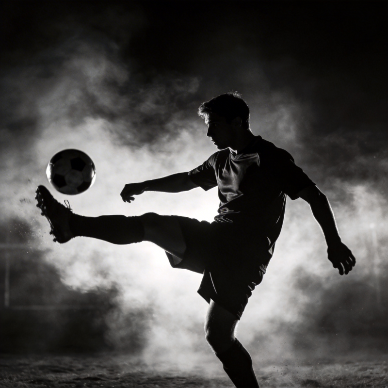 足球运动员踢球瞬间图片