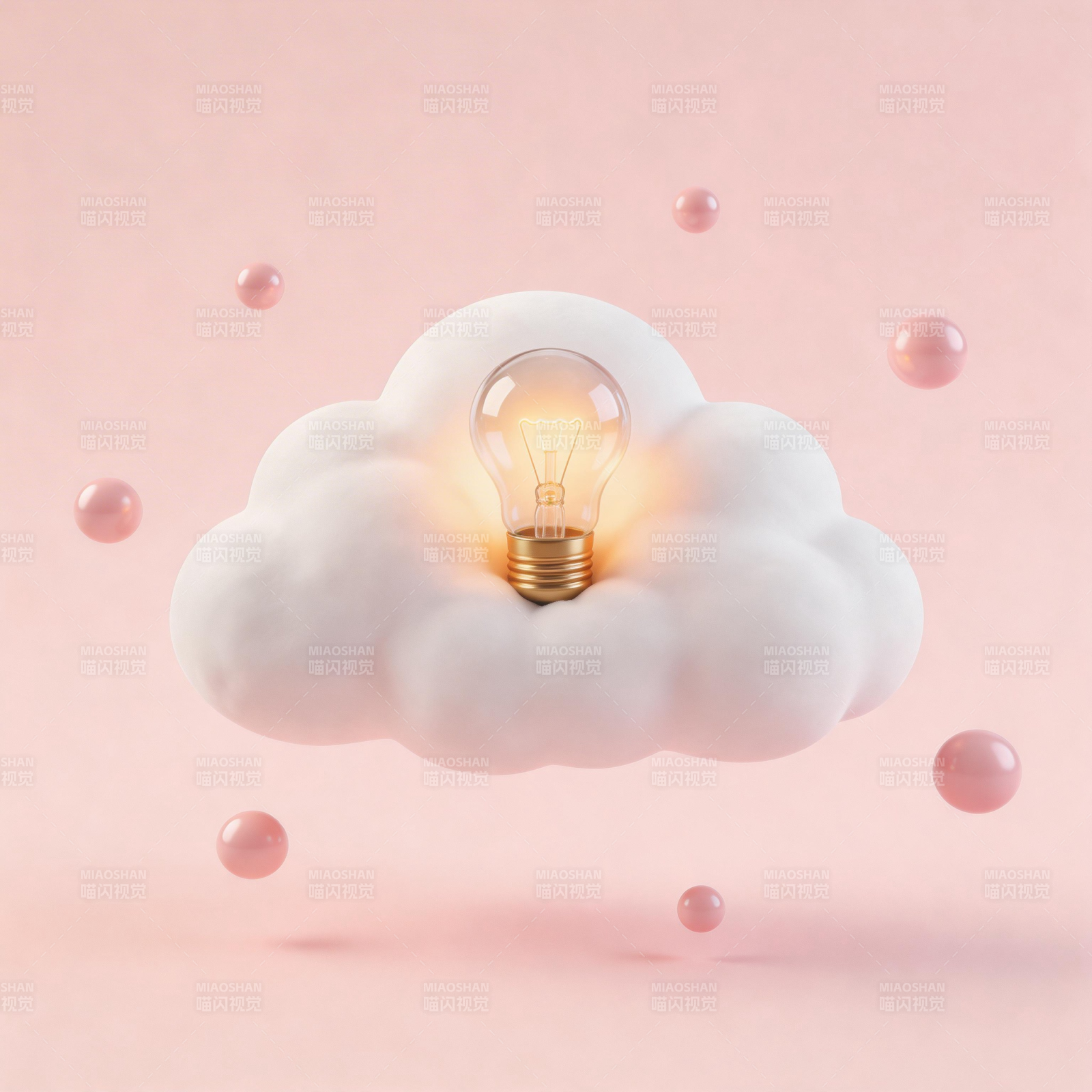 云中灯泡发光图片