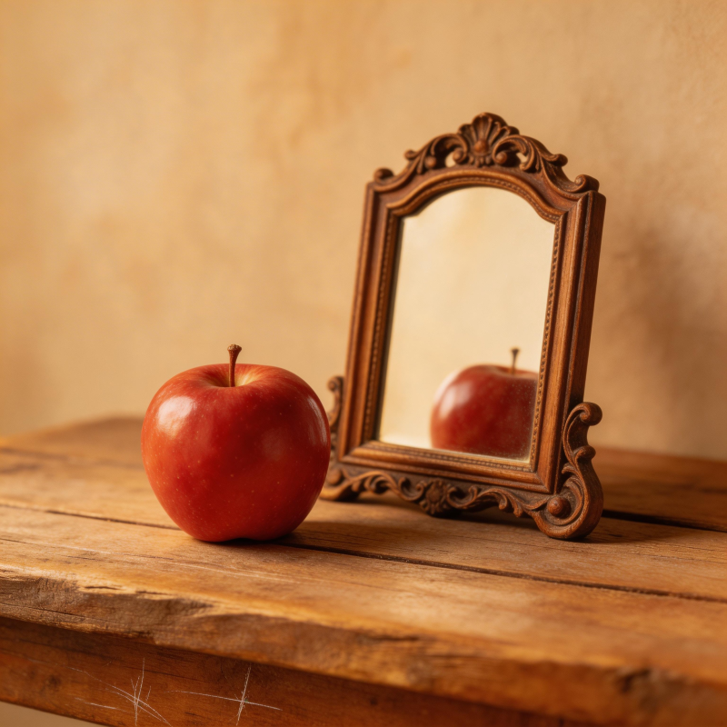 苹果与镜中影图片