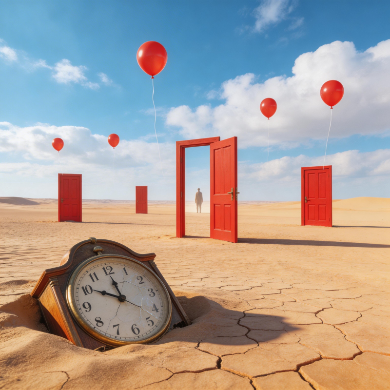 沙漠时钟与红门图片