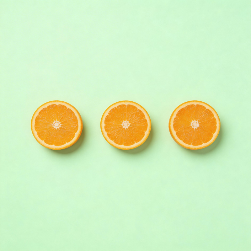 三片橙子切面图片