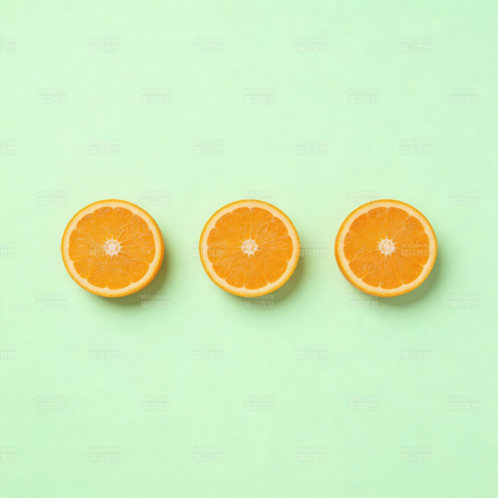 三片橙子切面图片