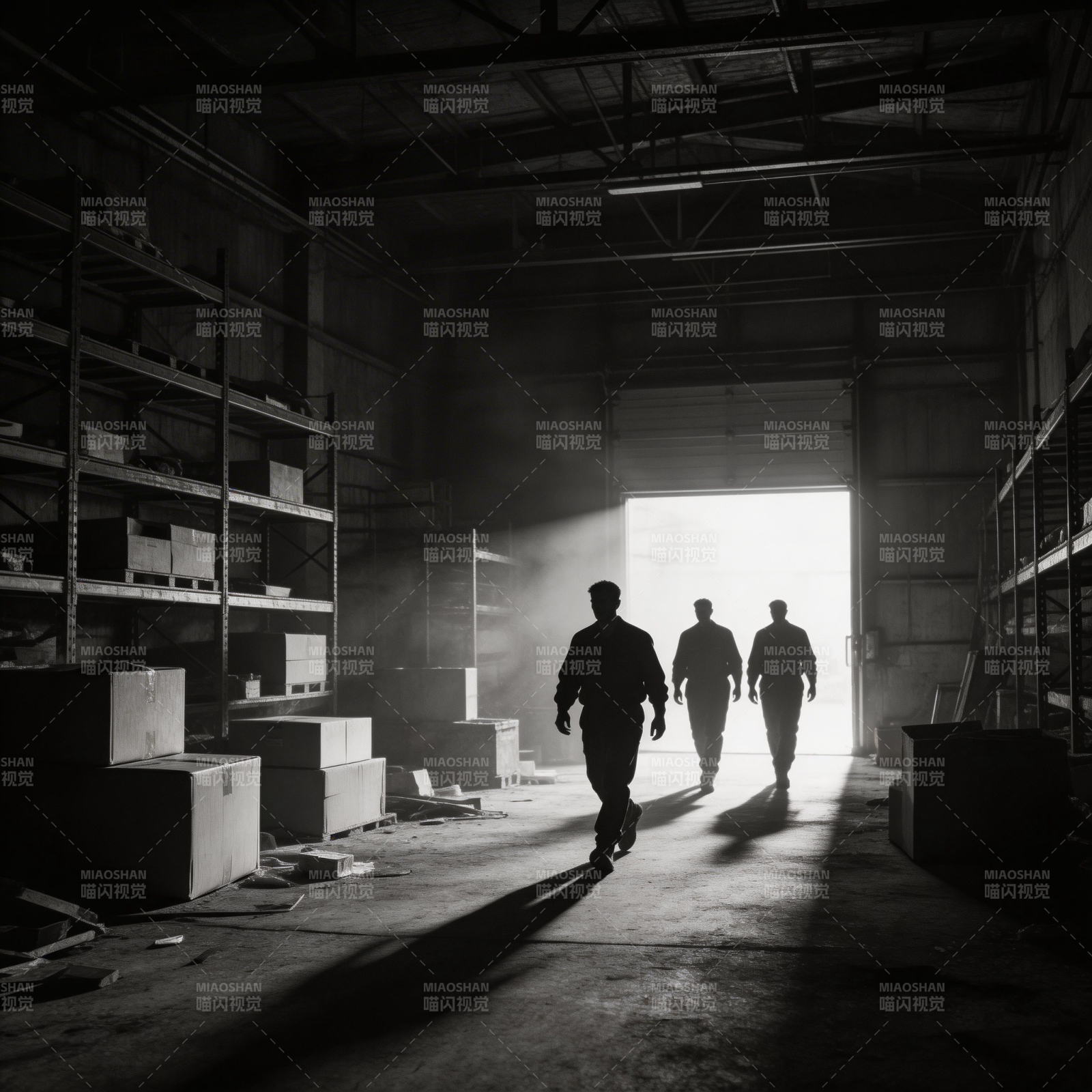 仓库三人行图片