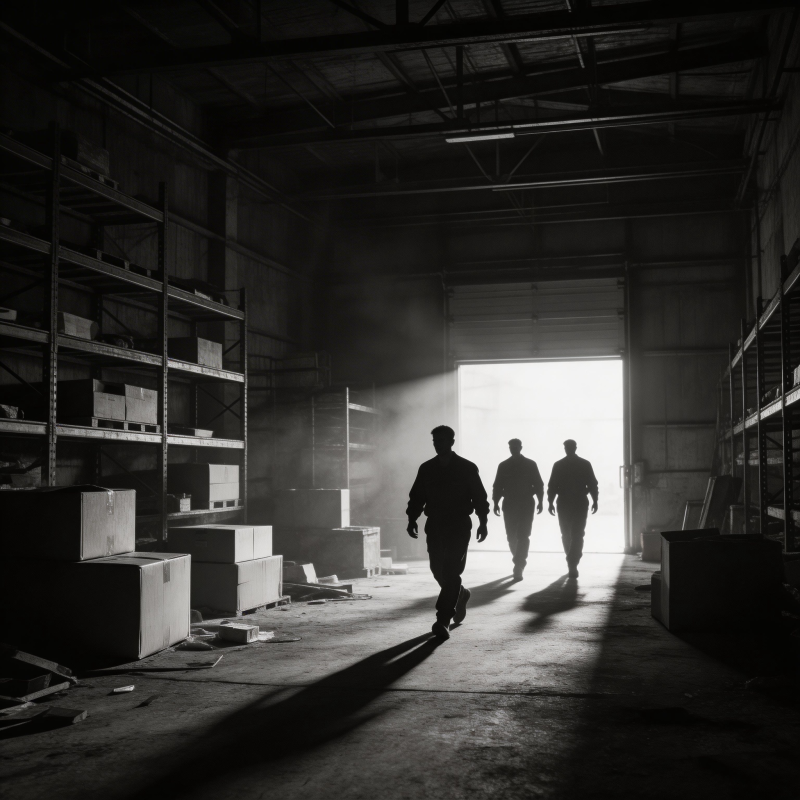 仓库三人行图片