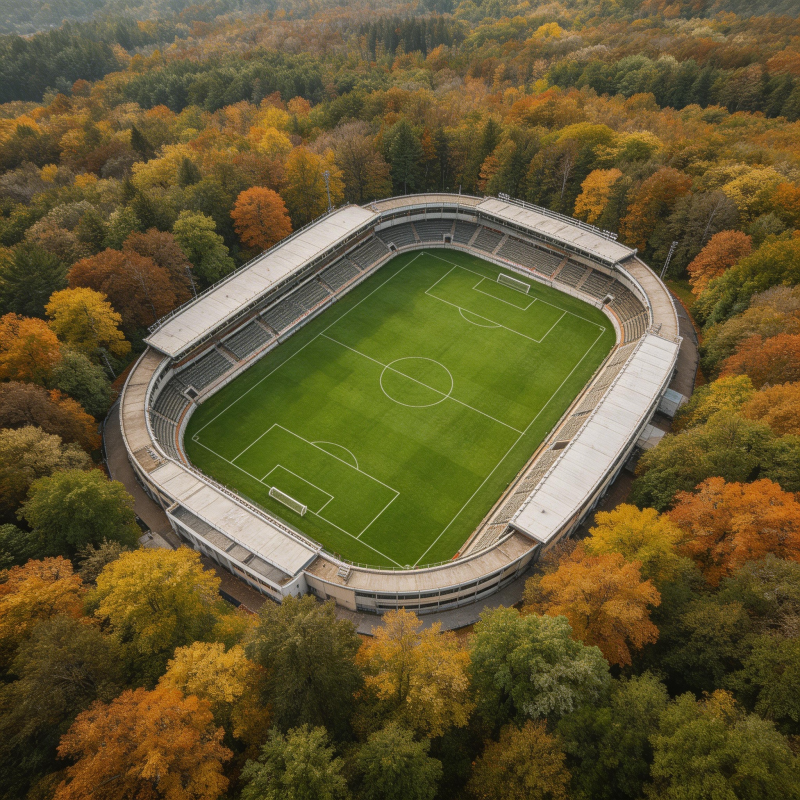 秋林中的足球场图片