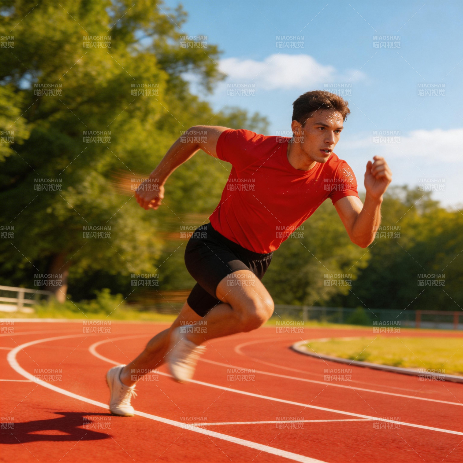 赛道上的奔跑者图片