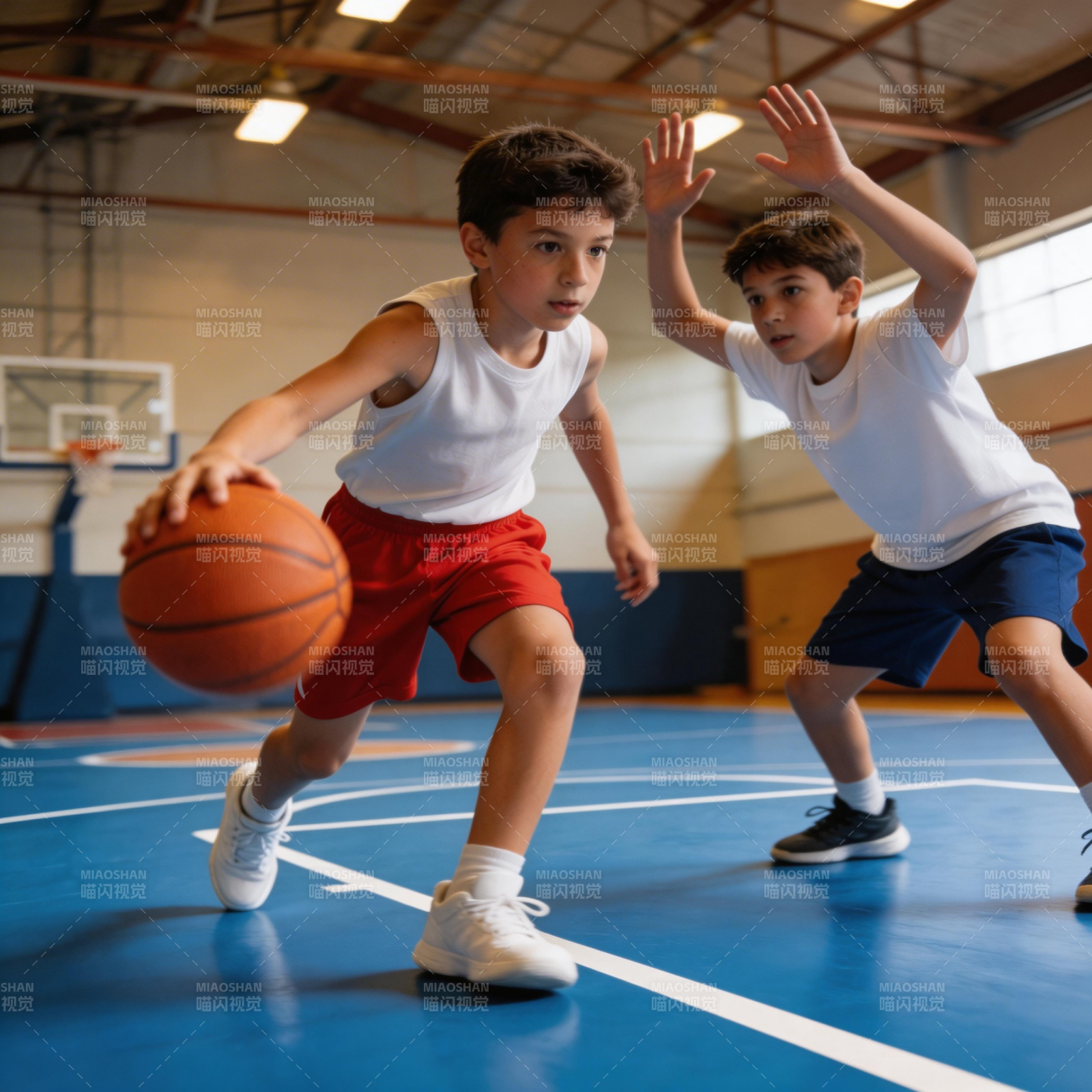 少年篮球对决图片