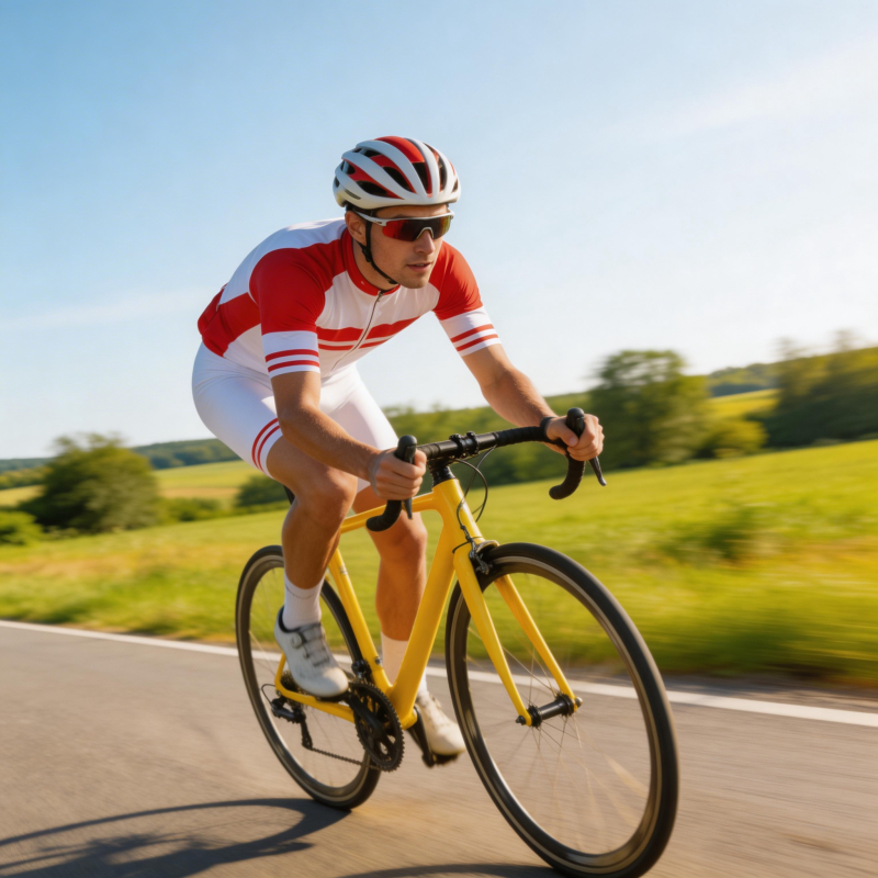 骑行者疾驰乡间图片