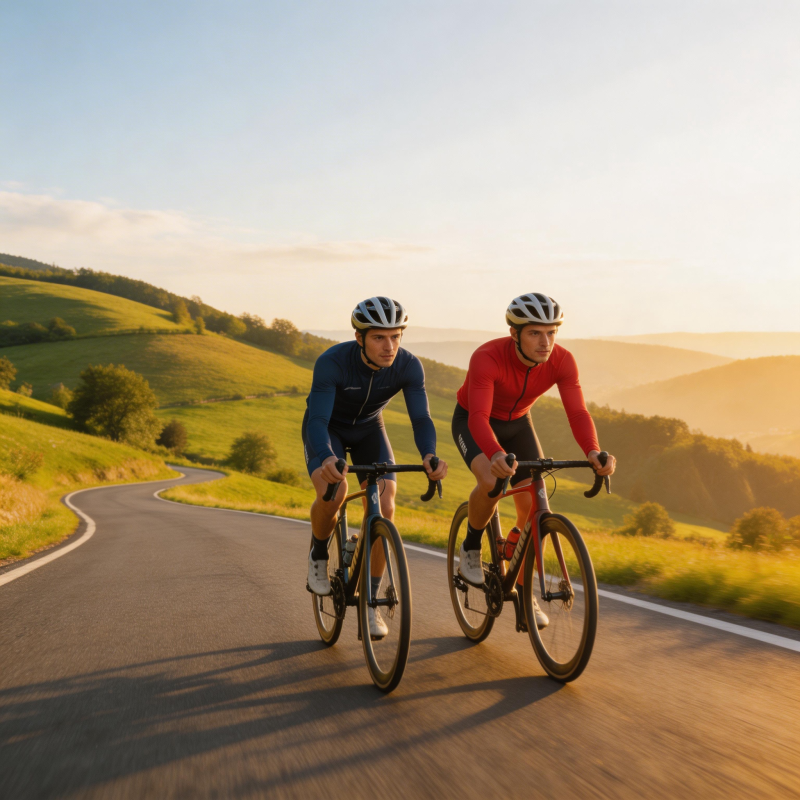 骑行山间美景图片