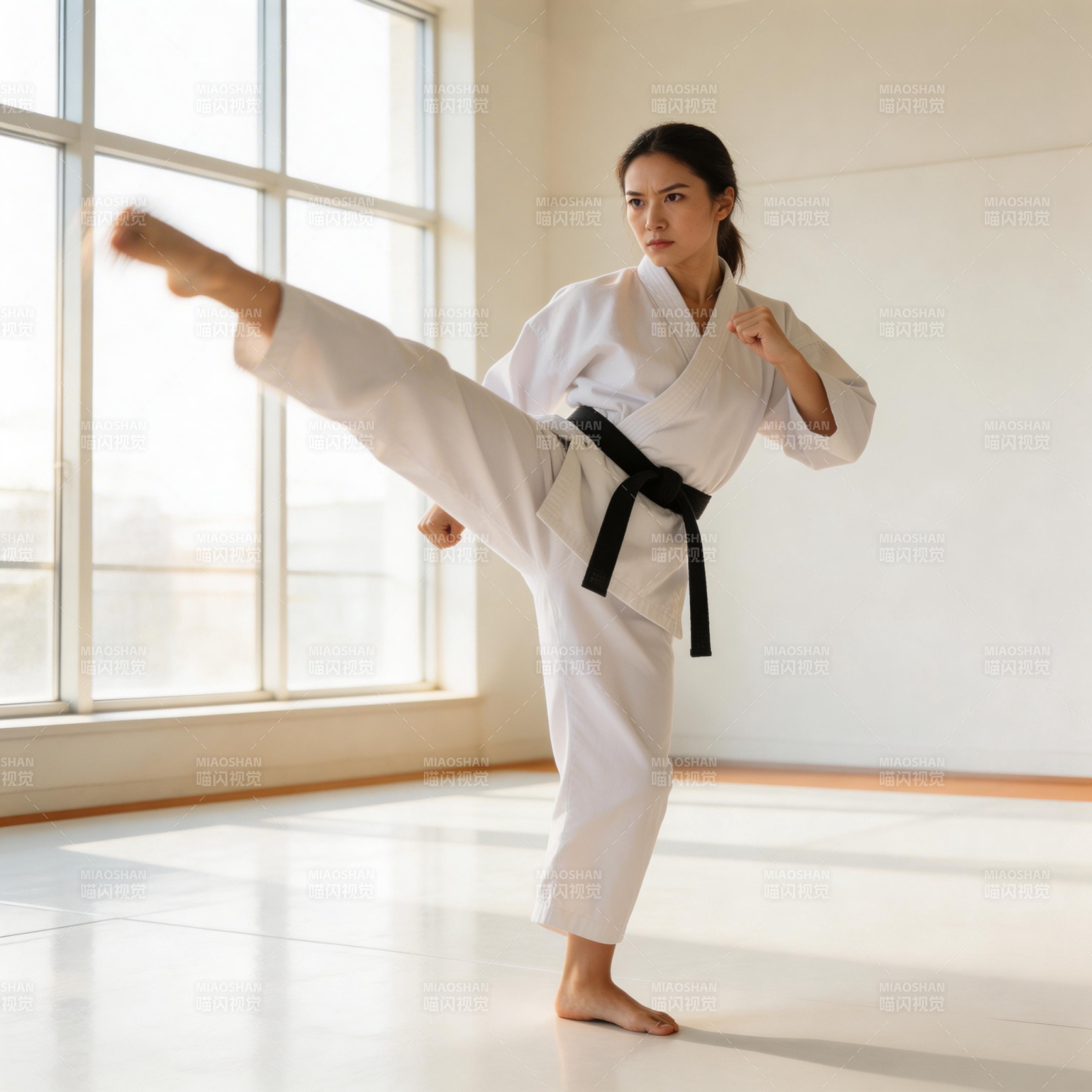 女子空手道高踢腿图片