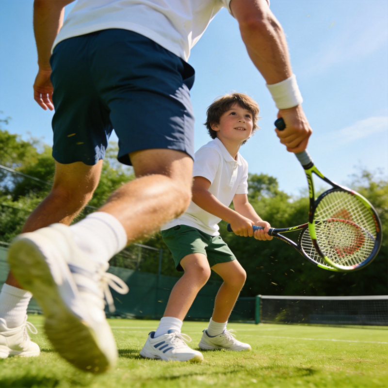父子网球时光图片