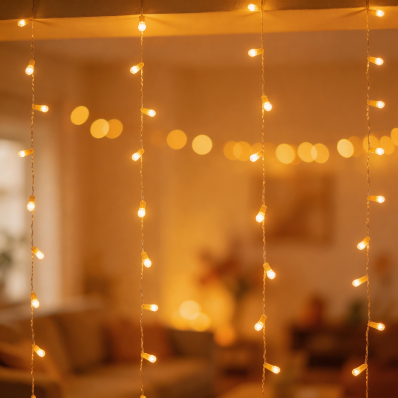 暖光串灯温馨夜景图片