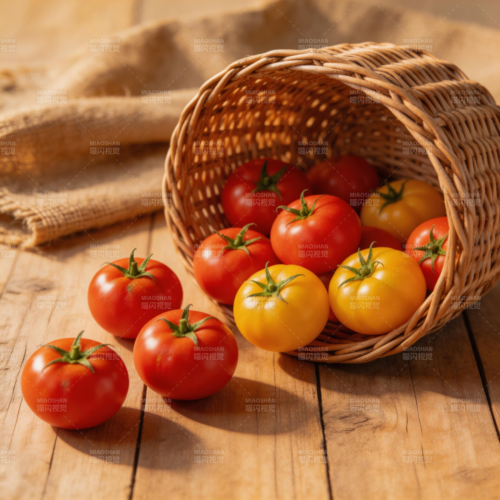 番茄篮子静物图图片