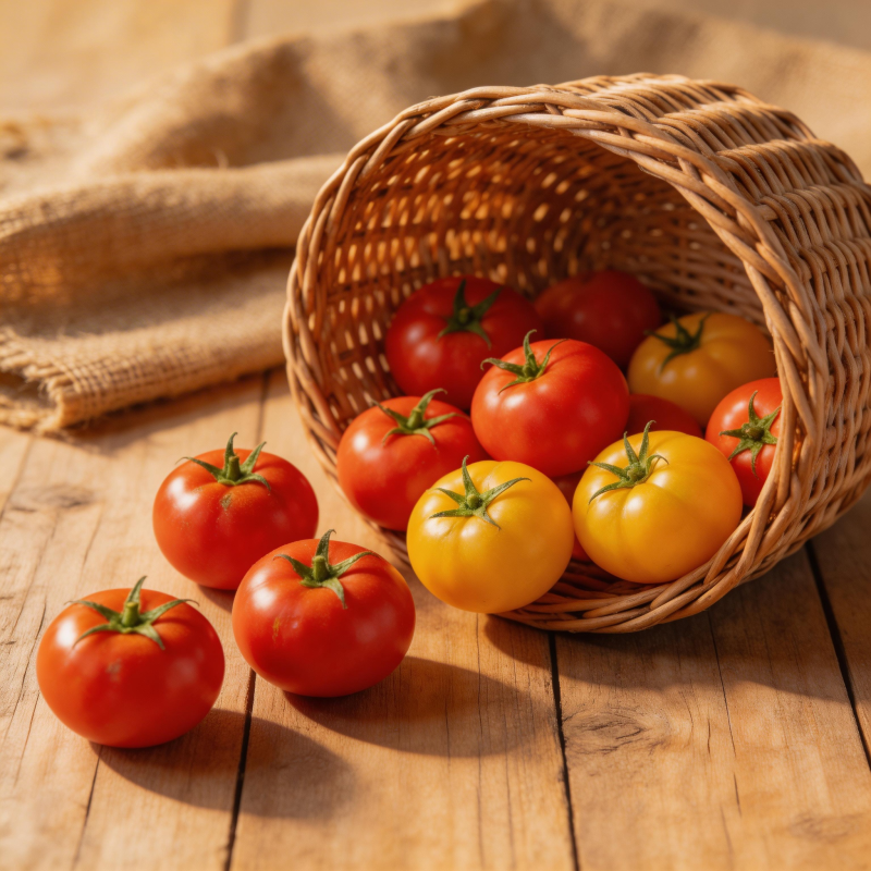 番茄篮子静物图图片