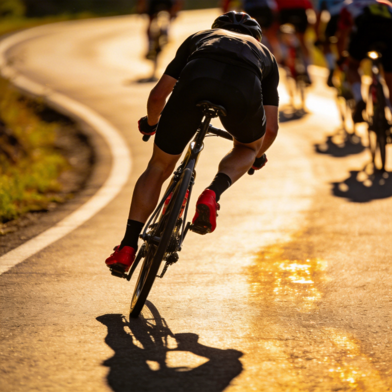 骑行者疾驰公路图片