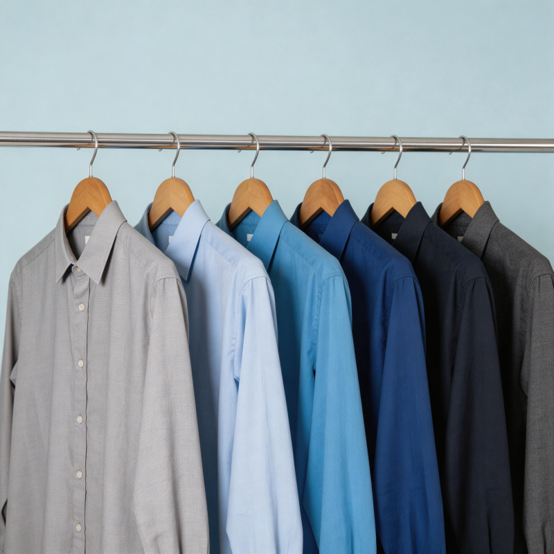 五色衬衫挂架展示图片