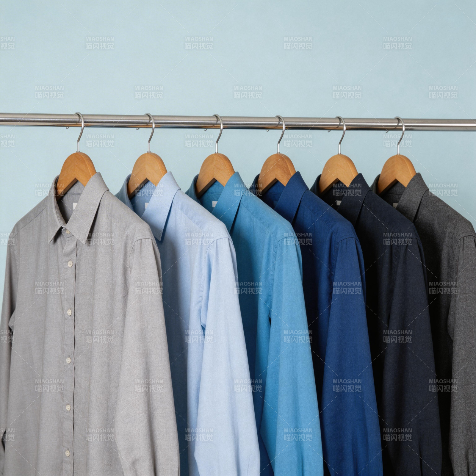 五色衬衫挂架展示图片